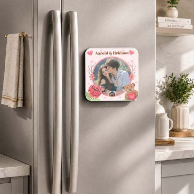 Personalized Musical Fridge Magnet with Custom Photo & Favorite Song Rechargeable Music Player Refrigerator Magnet Gift for Couples, Anniversary, Wedding, Valentine's Day, Birthday